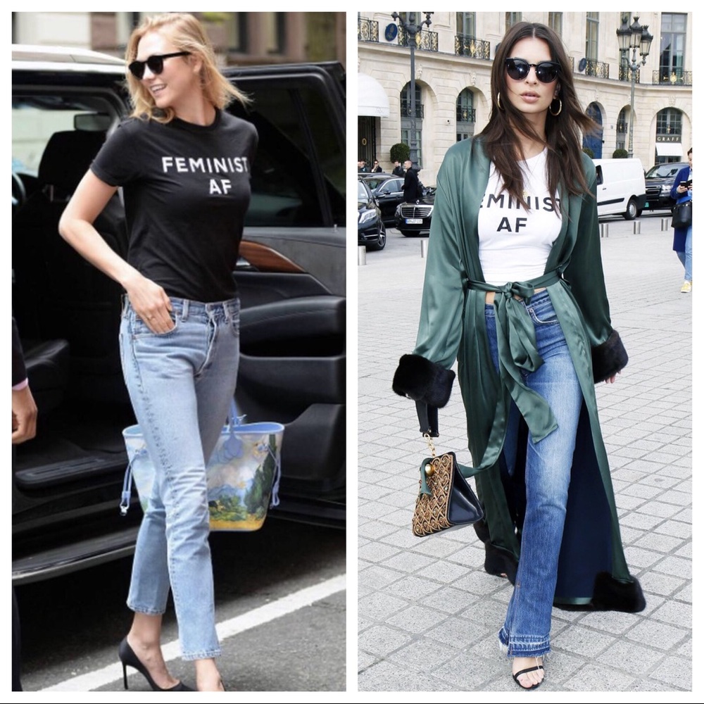 ⬇️ Jonathan Simkhai Feminist AF Black Tee XS